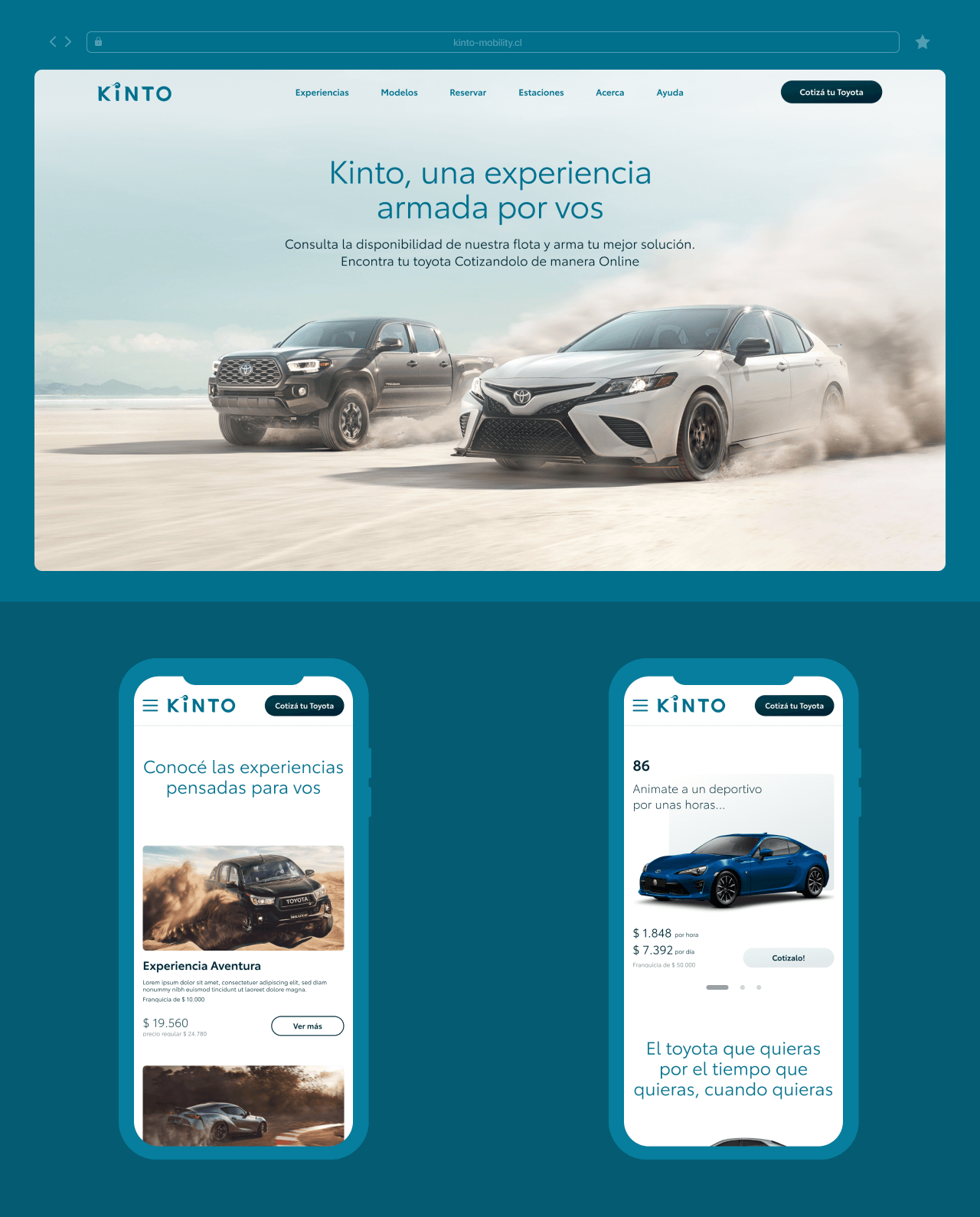 Image of the Main page of the Kinto website designed and developed by EGO